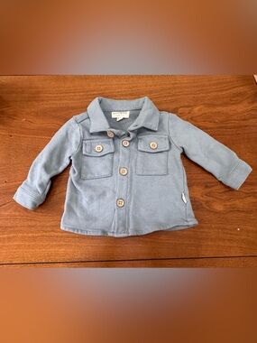 Rabbit + Bear Organic Blue Knit Shacket Baby 6–9 Months